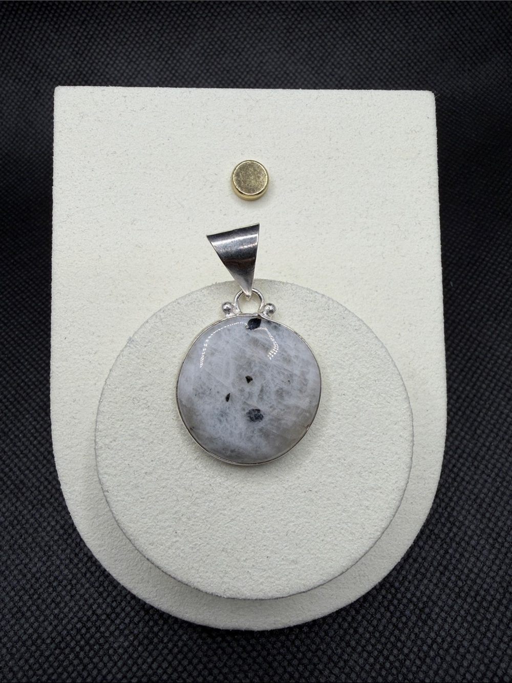 Sterling Silver Moonstone Pendant 1.40”